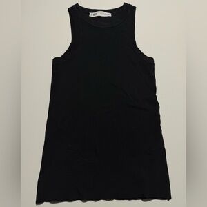 Zara Black Ribbed Knit Tank Top